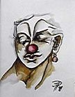 Clownin - 30x50 - Kaffquarell